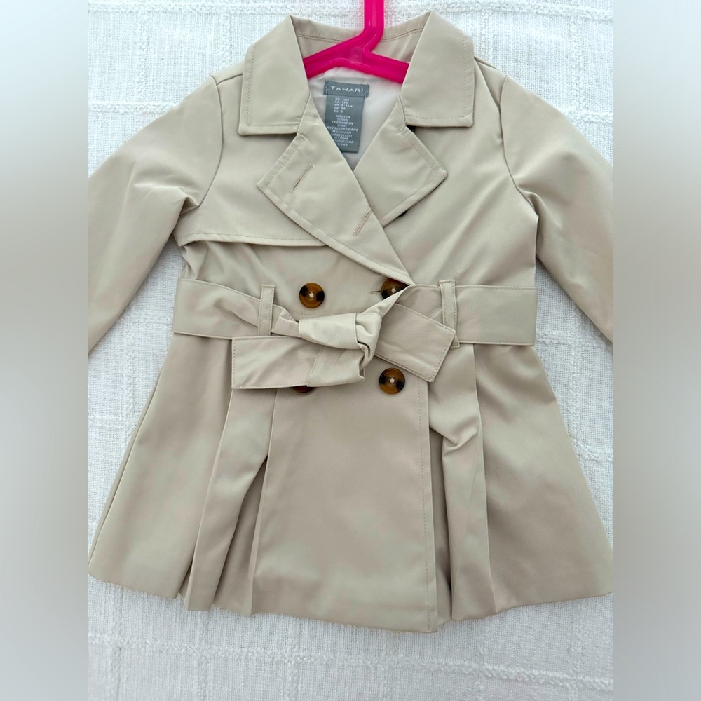 Kids Cream Trench Coat